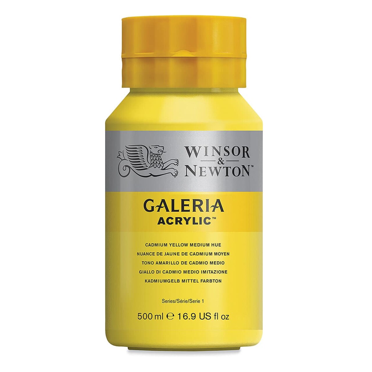 Winsor & Newton Galeria Flow Acrylics - Cadmium Yellow Medium Hue, 500 ml tube